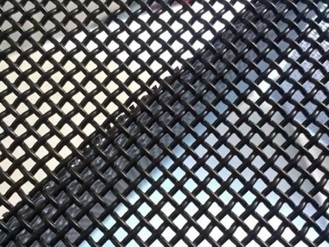 Square mesh with black powder coating
