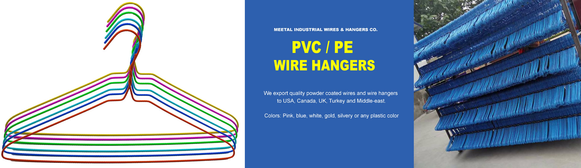 Metal Wire Disposable Q235 Blue Coat Hangers In Bulk